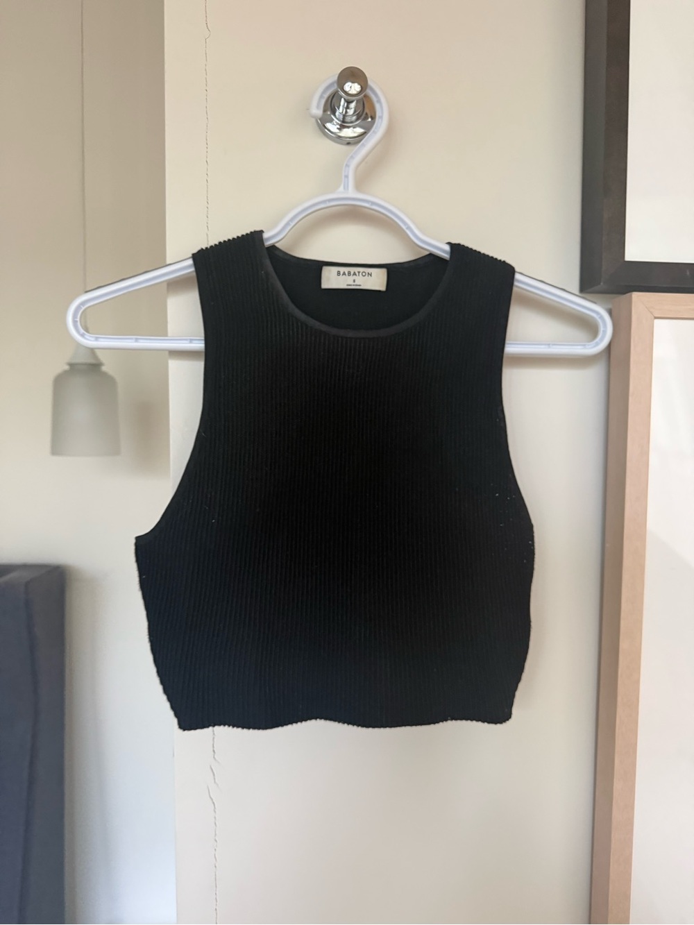Aritzia Babaton Ribbed Contour Top - Black - Picture 2 of 3